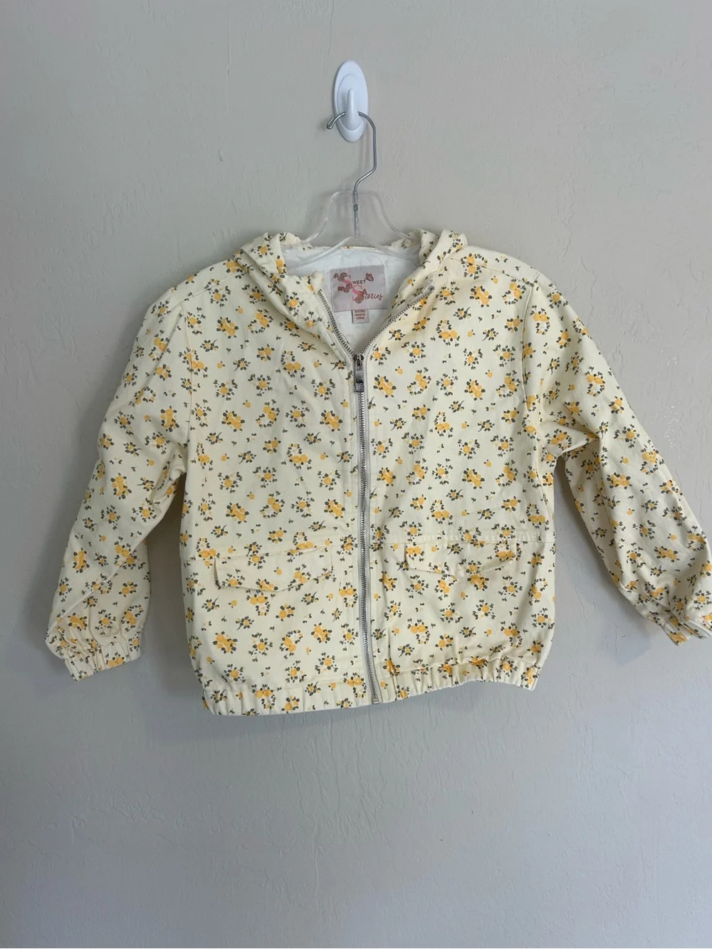 Girls floral jacket Yellow Size 10/12 NWO (1760)